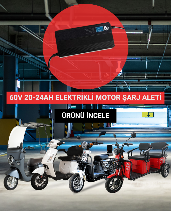 60V 20-24AH Elektrikli Motor Şarj Aleti Mobil Banner